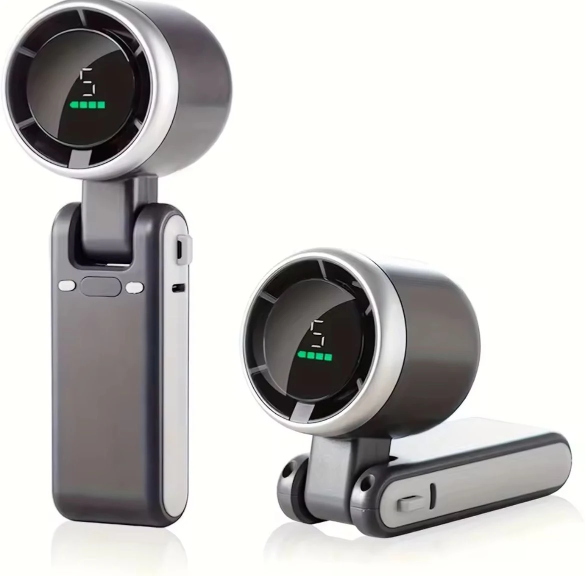 High-Speed Turbo Mini Fan 3-in-1 Rechargeable Handheld, Foldable & Neck Fan. Perfect for travel and outdoor use!